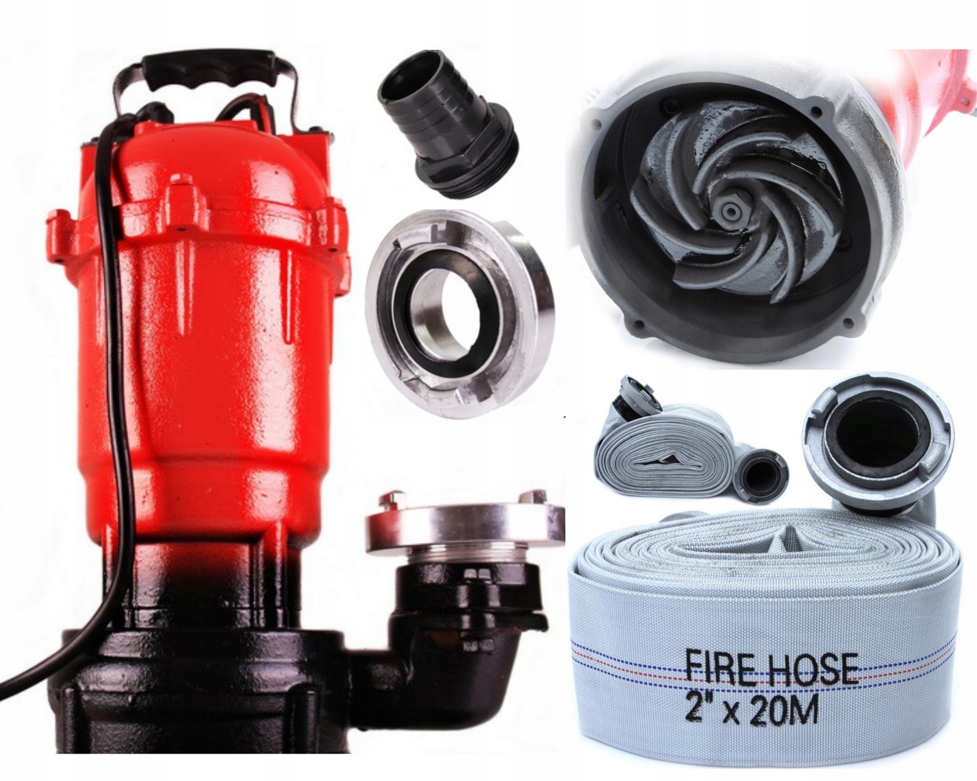 POMPA do wody BRUDNEJ czystej SZAMBA wąż ZESTAW