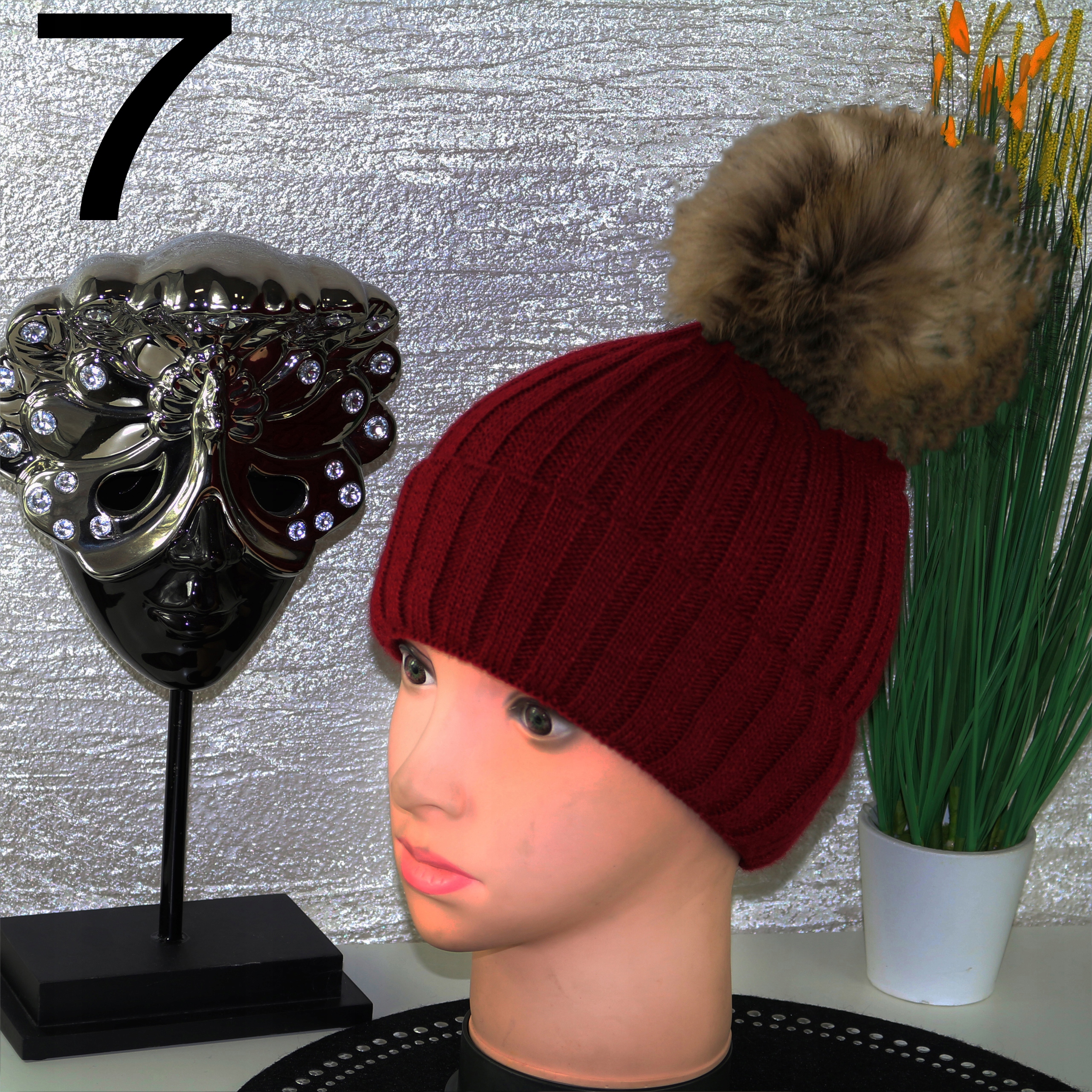 CZAPKA damska z pomponem ALA' JENOT PRODUCENT PL Materiał dominujący akryl