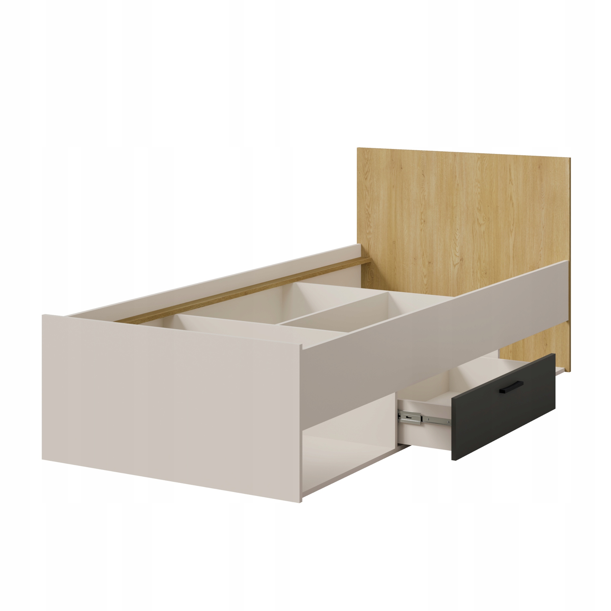 Łóżko młodzieżowe z szufladą Billz 90x200 Kaszmir/Dąb Cremona