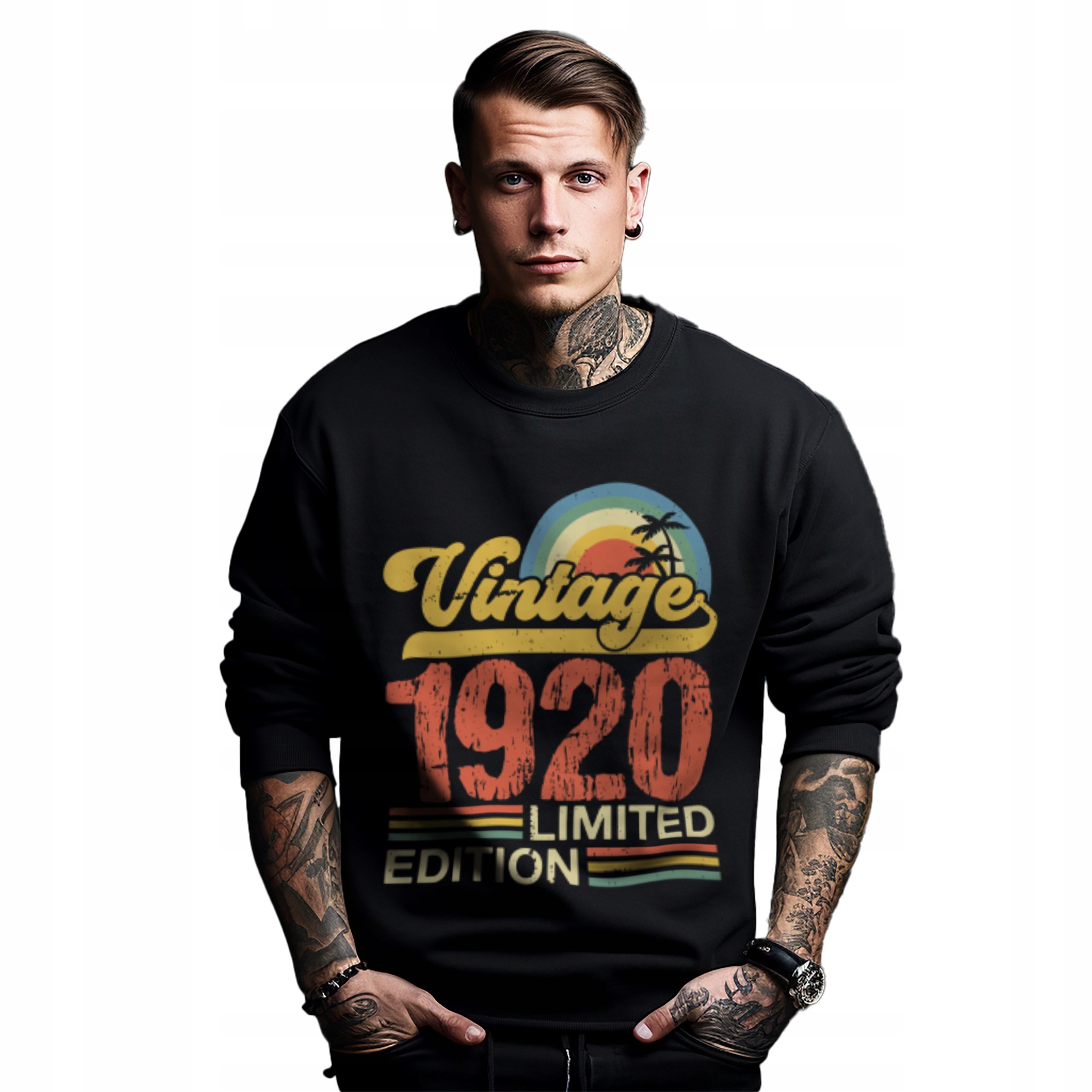 Mikina černá pánská s potiskem dárek k narozeninám, ročník Vintage 1920 Limited