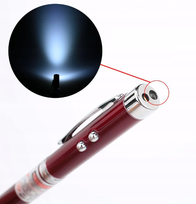 Wskaźnik laserowy teleskopowy długopis latarka 5w1 Marka inny