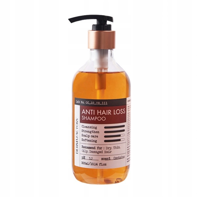 Derma Factory Šampon proti vypadávání vlasů s pivními cestami, kofeinem 300 ml