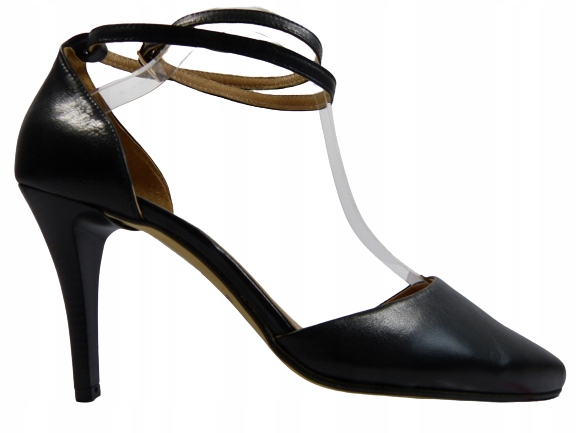 černé sandály s zapínáním kolem kotníku Laura M 39