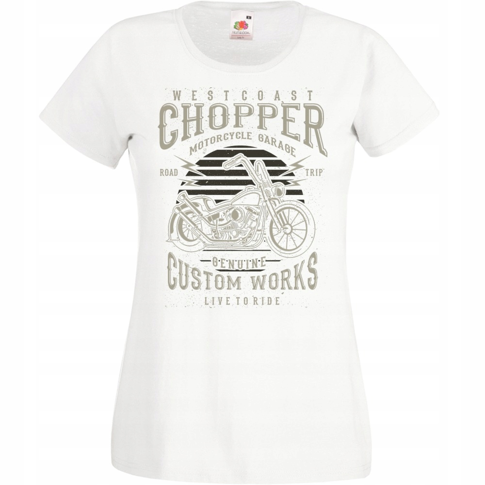 

Koszulka motor motocykl chopper L biała