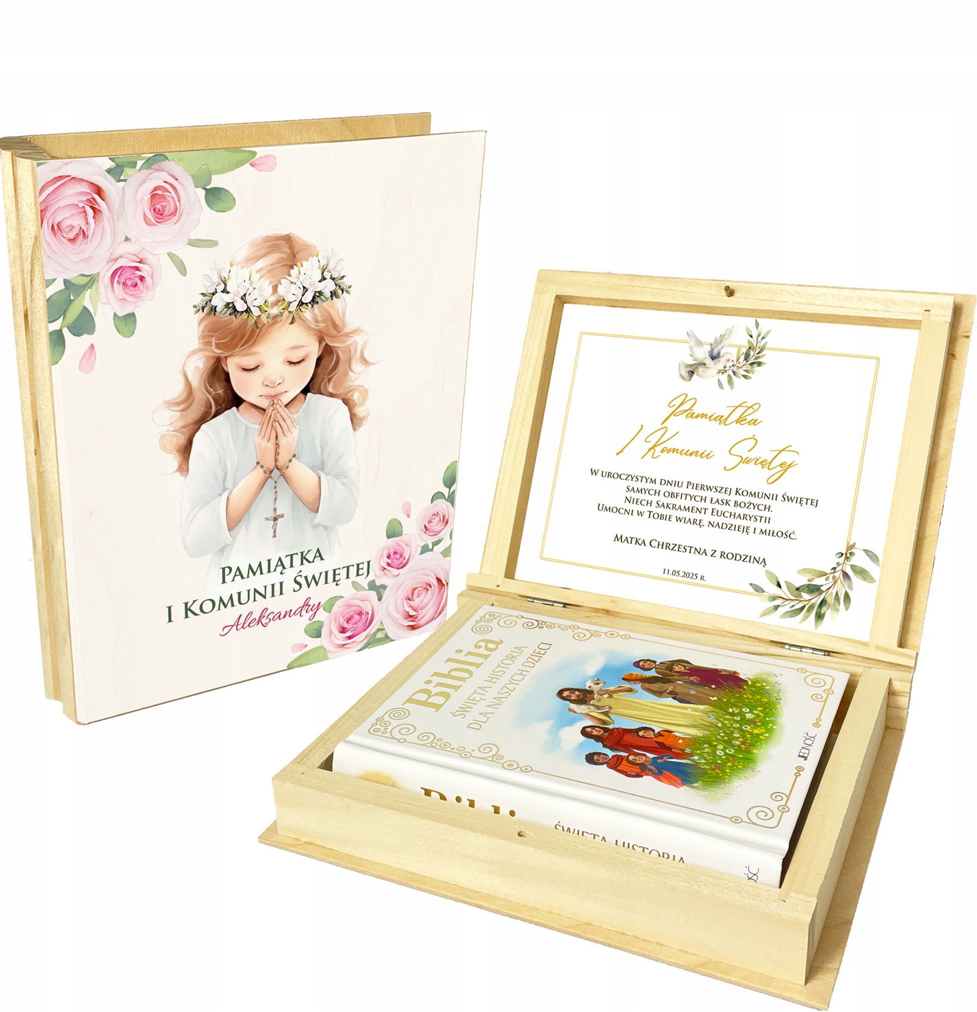 BIBLIA PREZENT NA CHRZEST ŚWIĘTY PISMO ŚWIĘTE DLA DZIECKA PAMIĄTKA WZORY