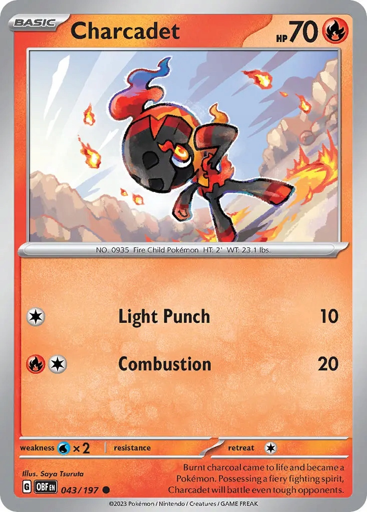 Oryginalna Karta Pokemon Charcadet (obf 043)