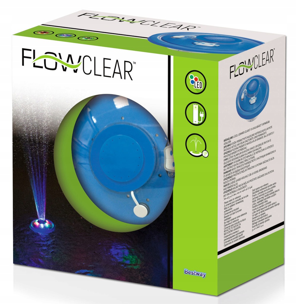 LAMPKA LED PŁYWAJĄCA FONTANNA KOLORY BESTWAY 58493