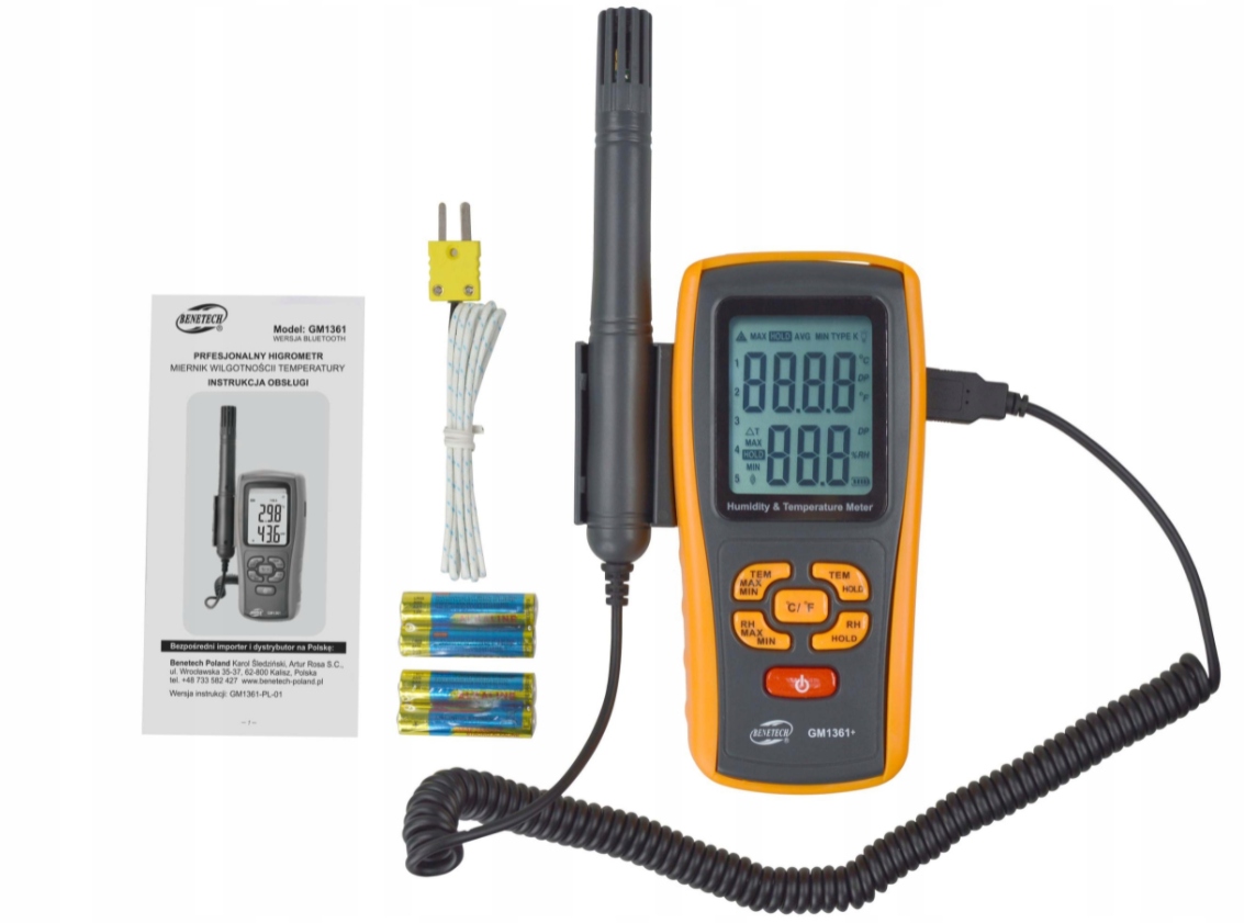 Termo-higrometr z Bluetooth GM1361+ Rodzaj termohigrometr