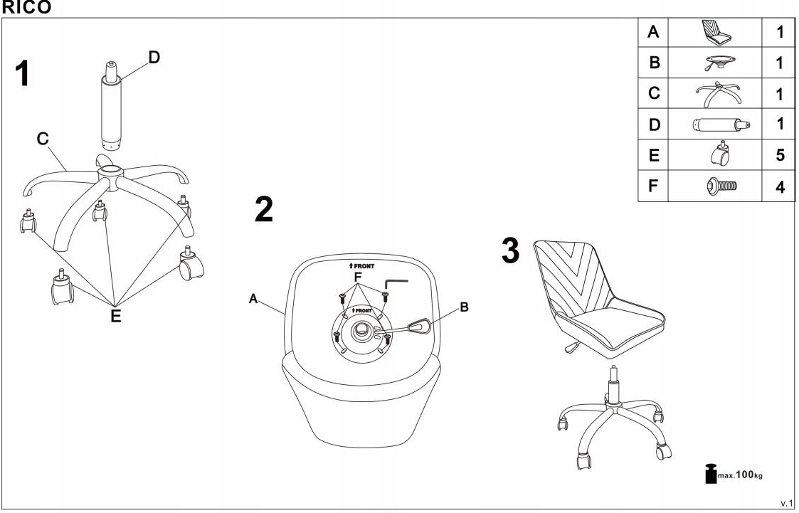 Zgrabne krzesło RICO obrotowe młodzieżowe- różowe Maksymalna wysokość siedziska 52 cm