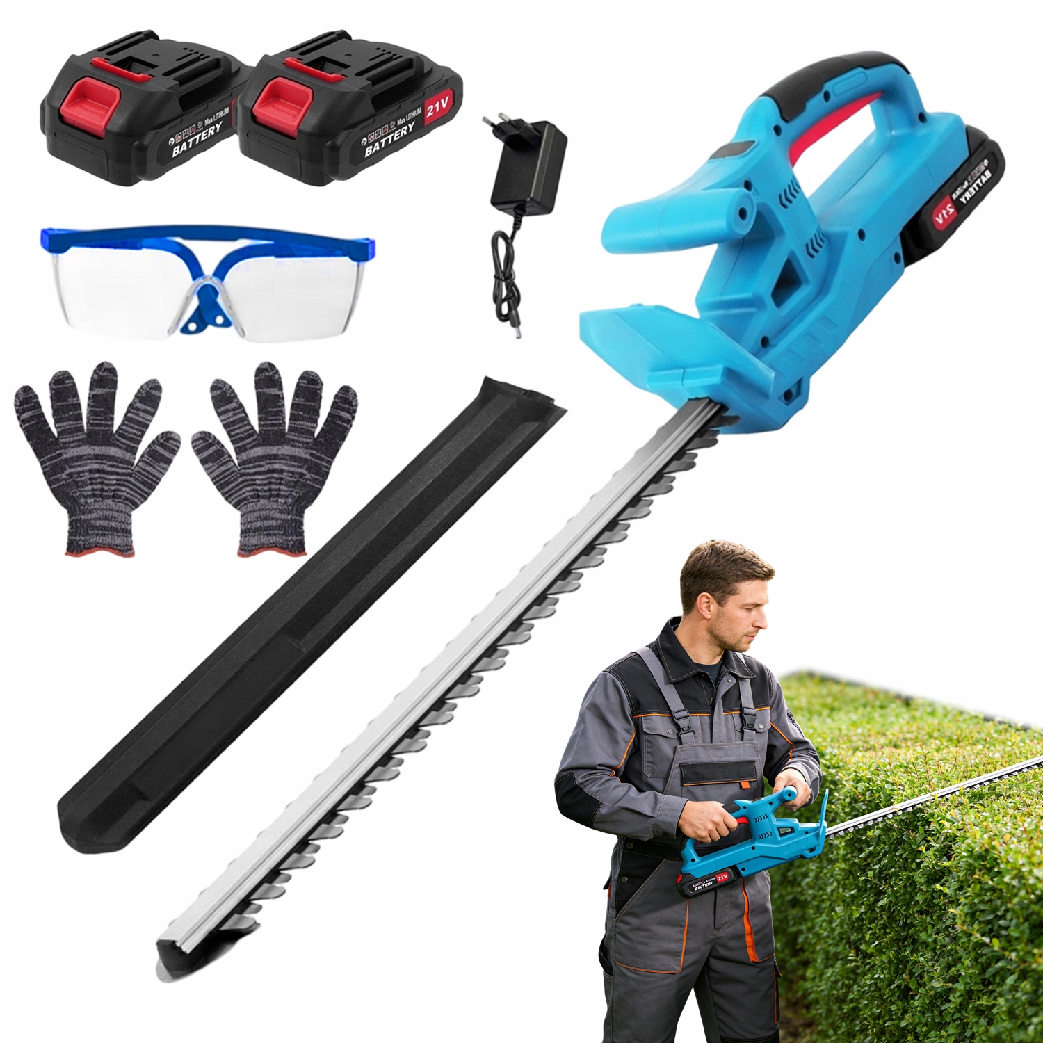 Akumulátorové Nůžky Na Živý Plot, Silné A Trvanlivé Ostří 21V 50 CM 3200 Ot/min