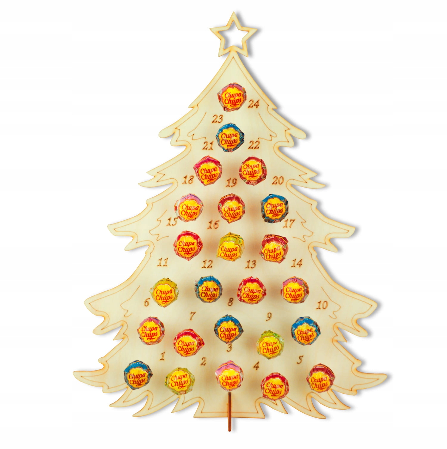 Adventný kalendár Vianočný stromček s lízankami CHUPA CHUPS 24 lízanky