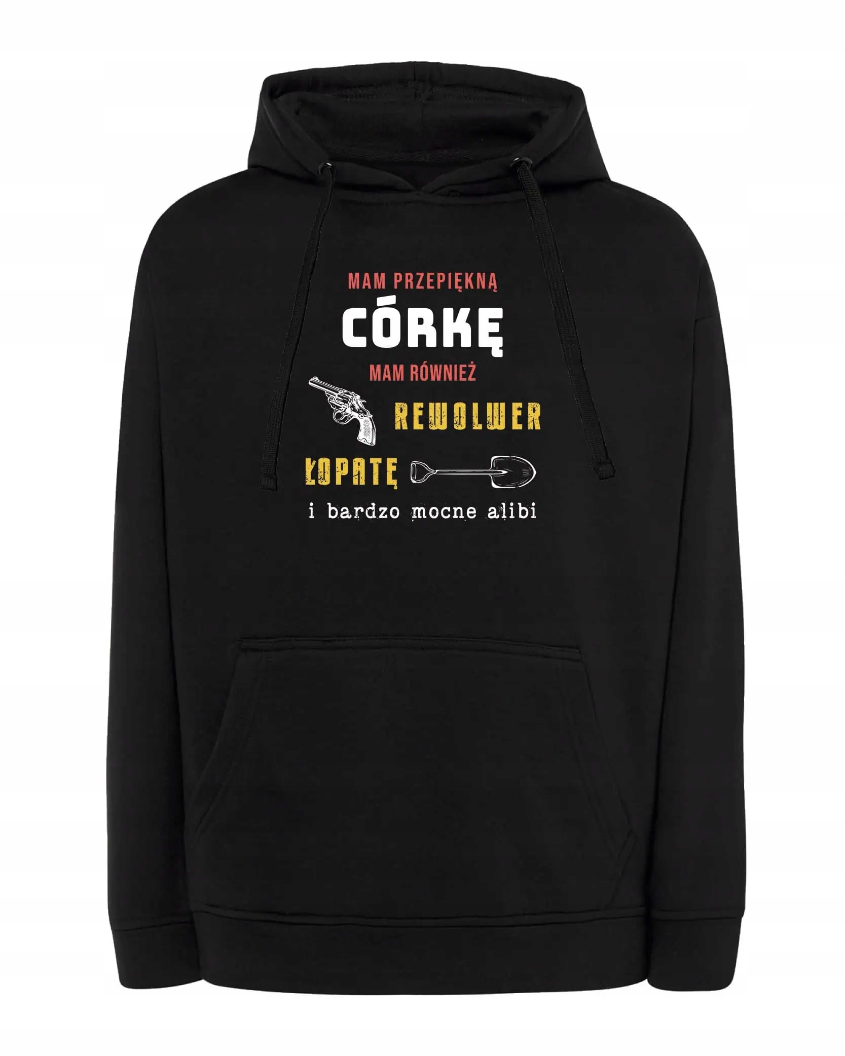 Mikina s kapucí Vtipná pro otce dcery Rodina Černá XL