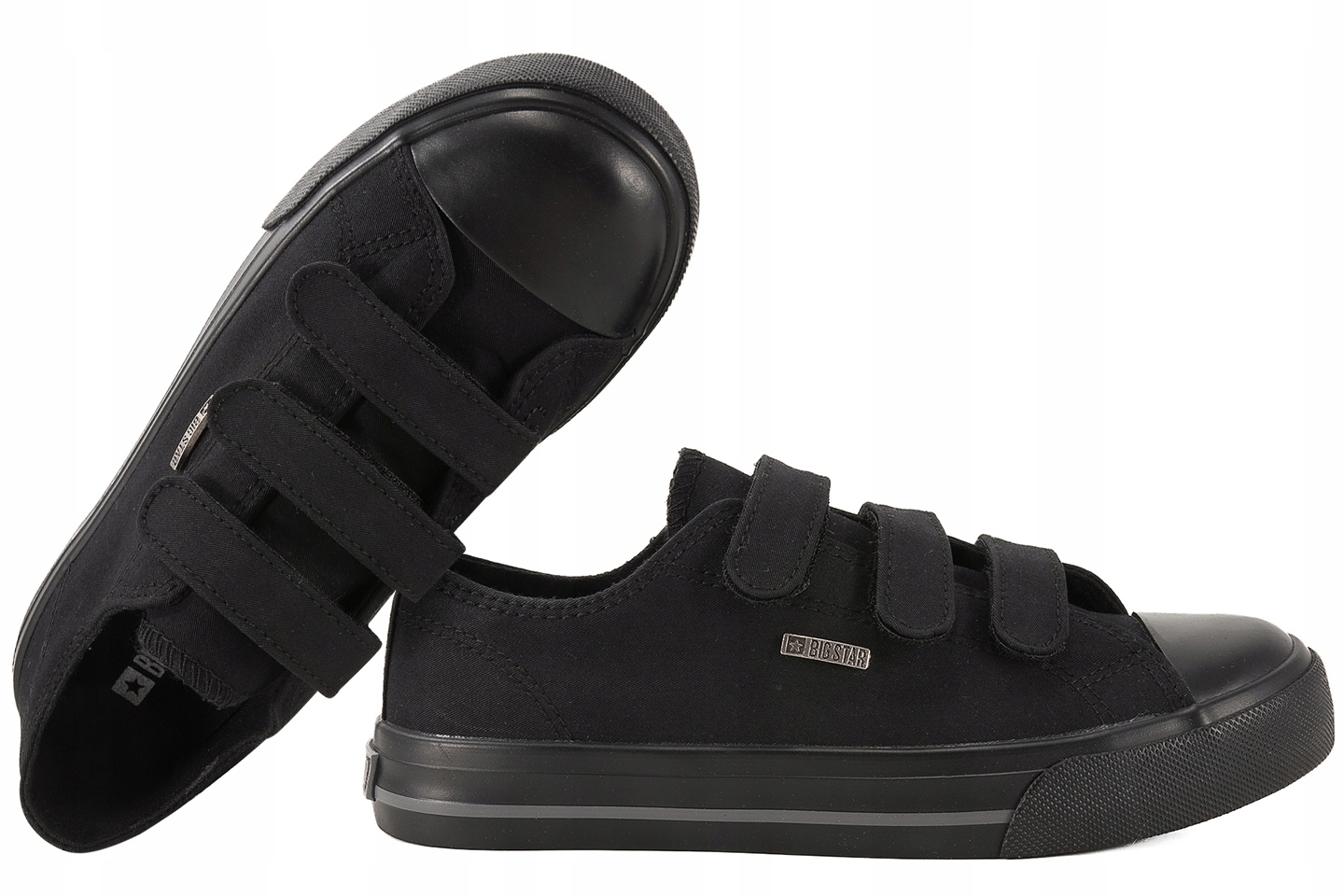 Big Star TT374172 Trampki Tenisówki Tekstylne Półtrampki Rzepy czarne 32