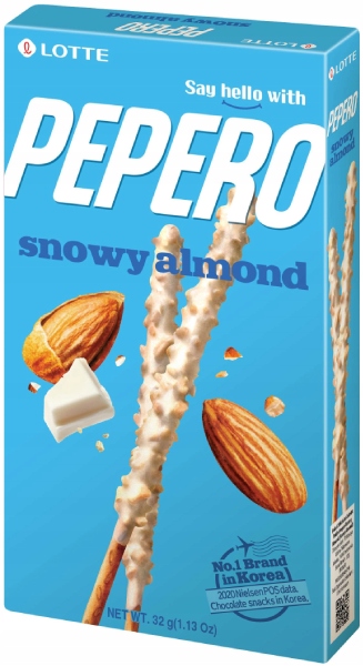 

Pepero Snowy z migdałami w białej czekoladzie 32g