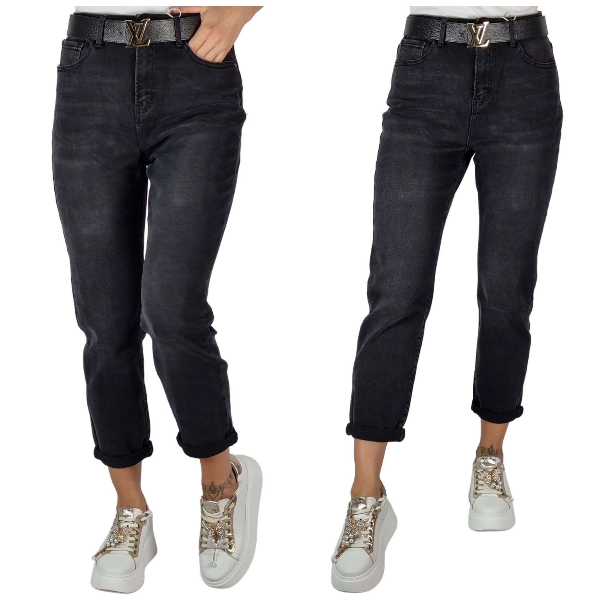 M.sara Spodnie Jeansowe Boyfriend Klasyczne Rozmiar XL