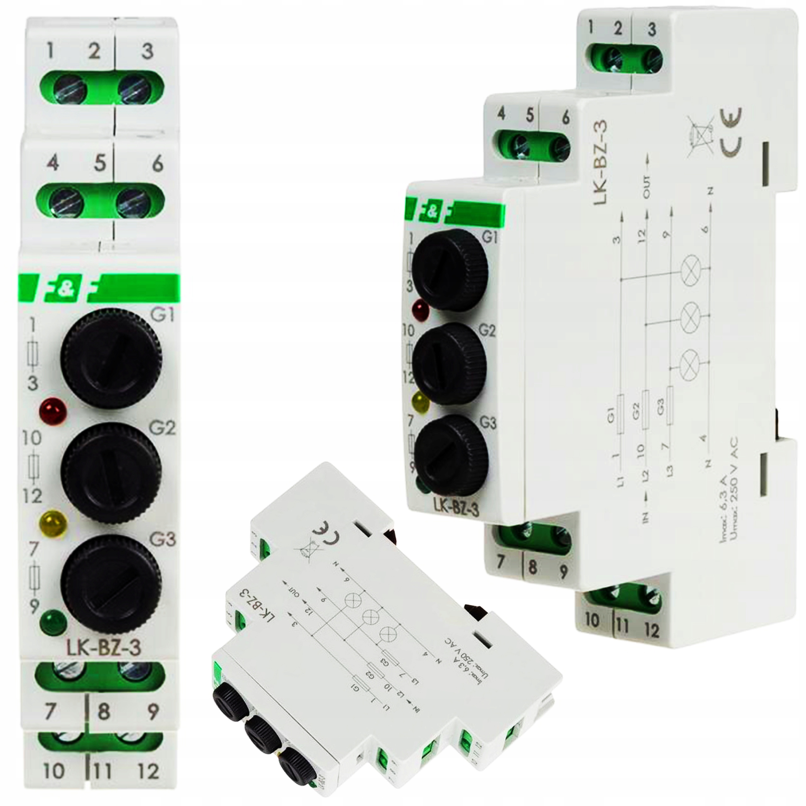 Třífázová Signalizační Napěťová Kontrolka 3×230V+N LK-BZ-3G