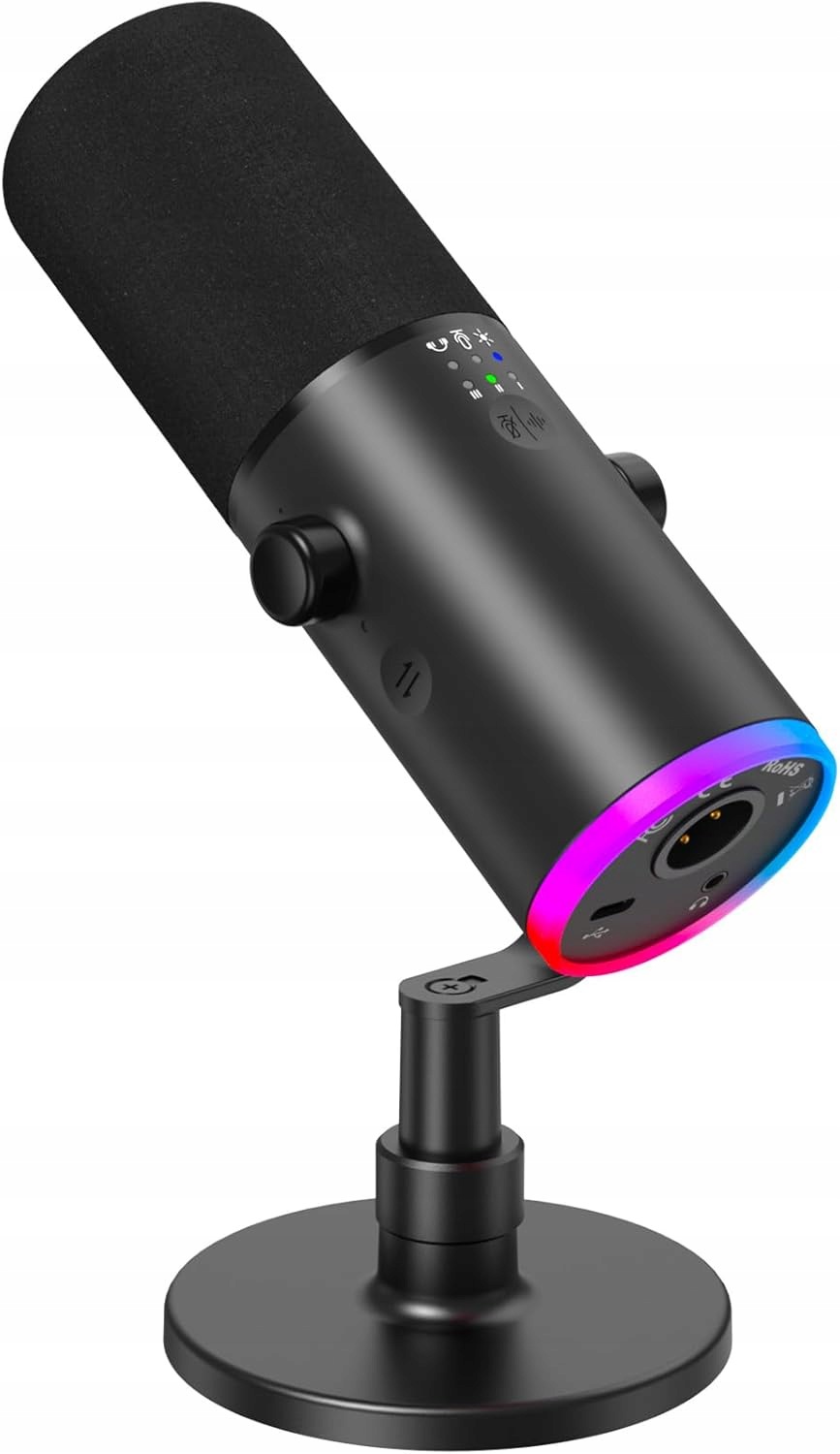 Tonor Mikrofon Do Gier Usb/xlr, Redukcja Szumów Ai, Rgb, Wyciszenie