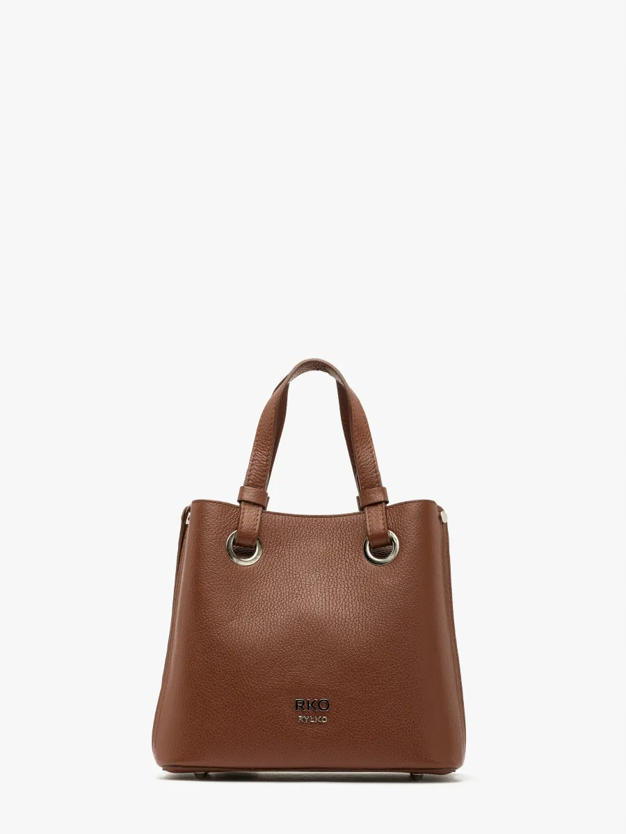 Ryłko Torebka Damska skórzana brązowa średniej wielkości