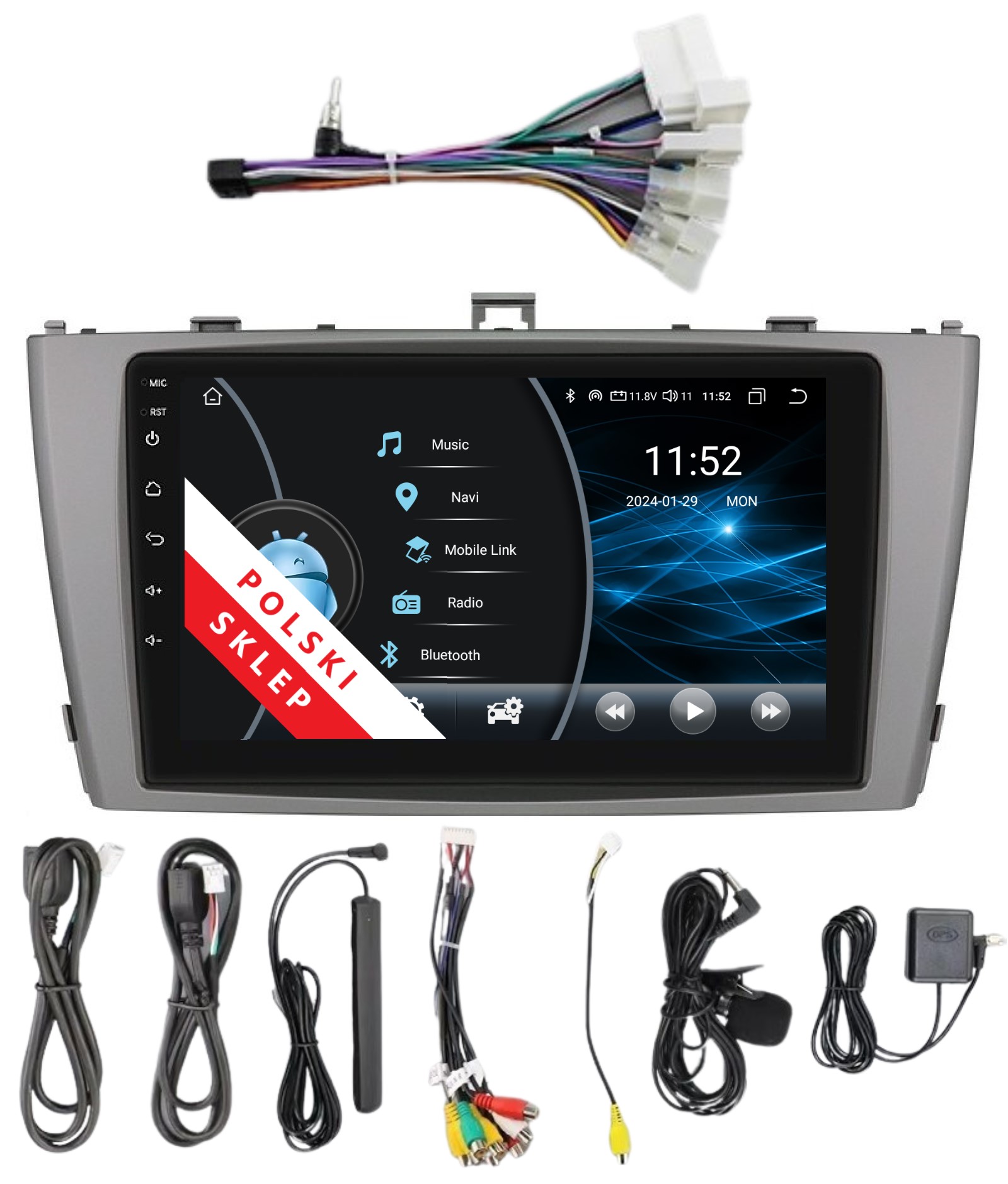 Navigace Rádio 2DIN Android Toyota Avensis T27 2/32 Gb Dsp Carplay Lte