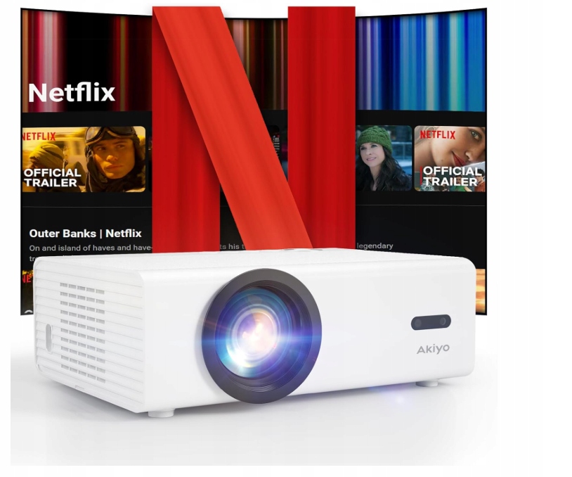 Inteligentní projektor Akiyo O9 s Wi-Fi, Bluetooth, nativní projektor 1080P