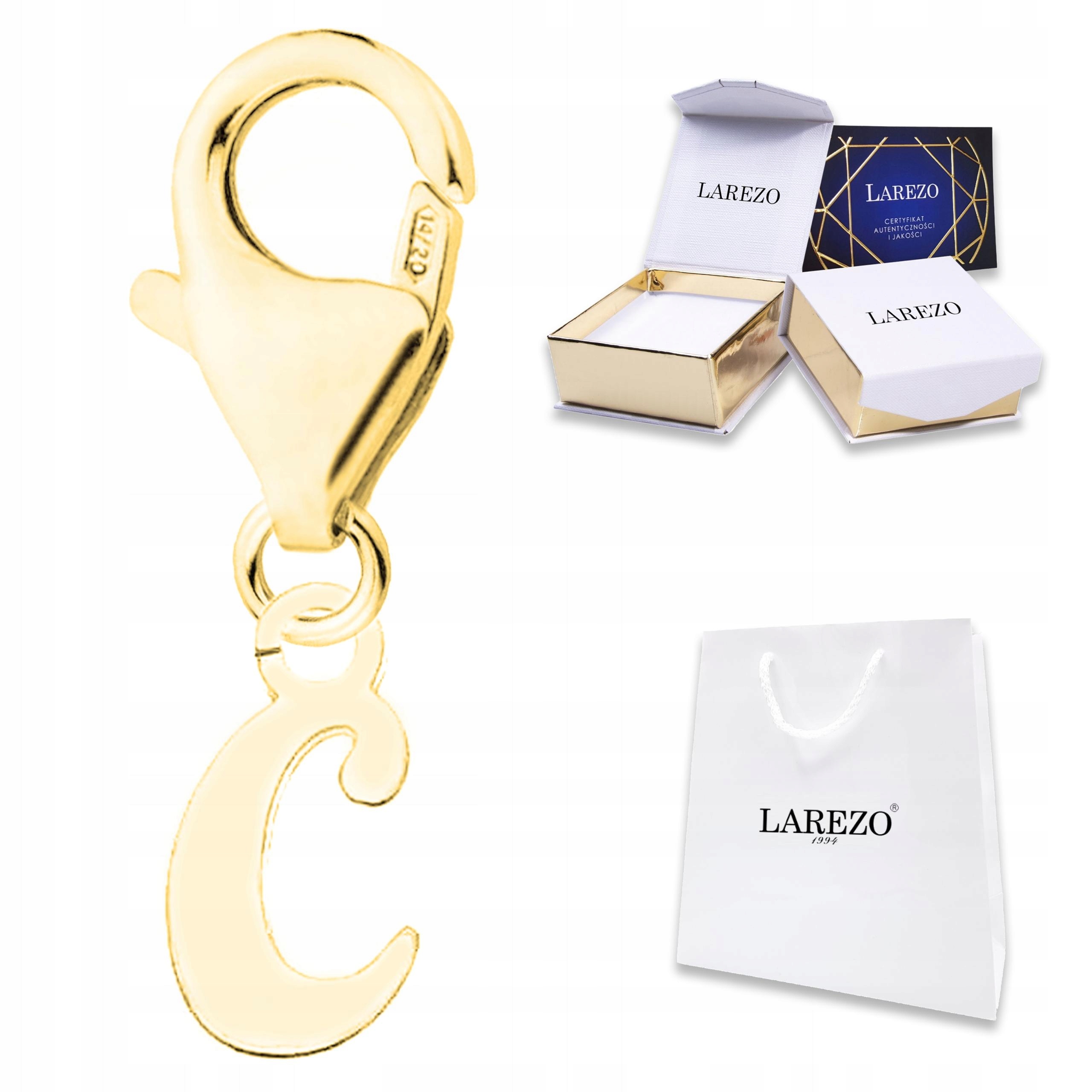 Zlatý závěsný přívěsek s písmenem C Abeceda Iniciál Jméno Znamení Stříbro 925