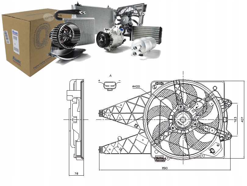 Ventilátor Chladiče S Rámečkem Fiat Doblo Doblo Cargo Opel Combo Tour