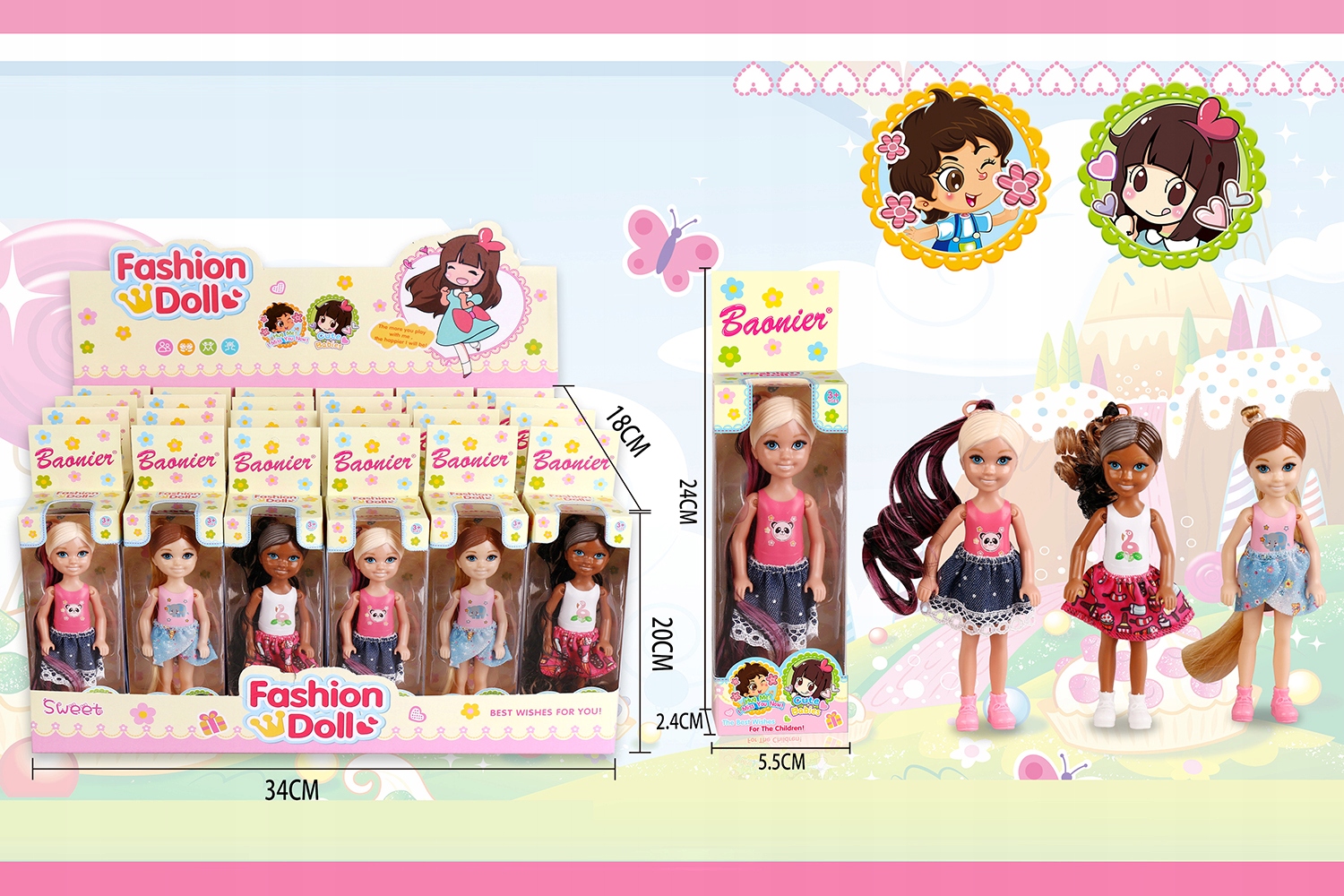 LALKA W LETNIM UBRANKU DLA DZIEWCZYNKI NA PREZENT ZABAWKA DLA DZIECI Marka inna