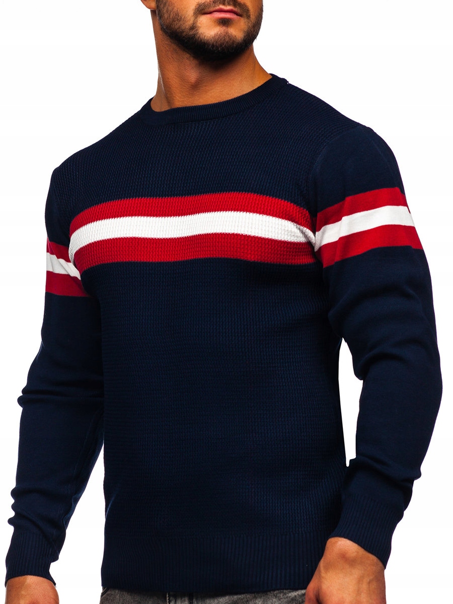 

Sweter Męski Klasyczny Granatowy H2113 Denley_xl