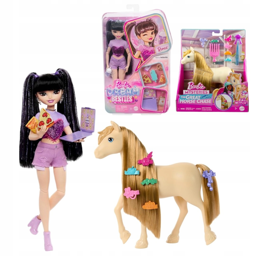 Barbie Zestaw Do Stylizacji Lalka Besties Koń Kucyk Tornado HYC24 HXJ36