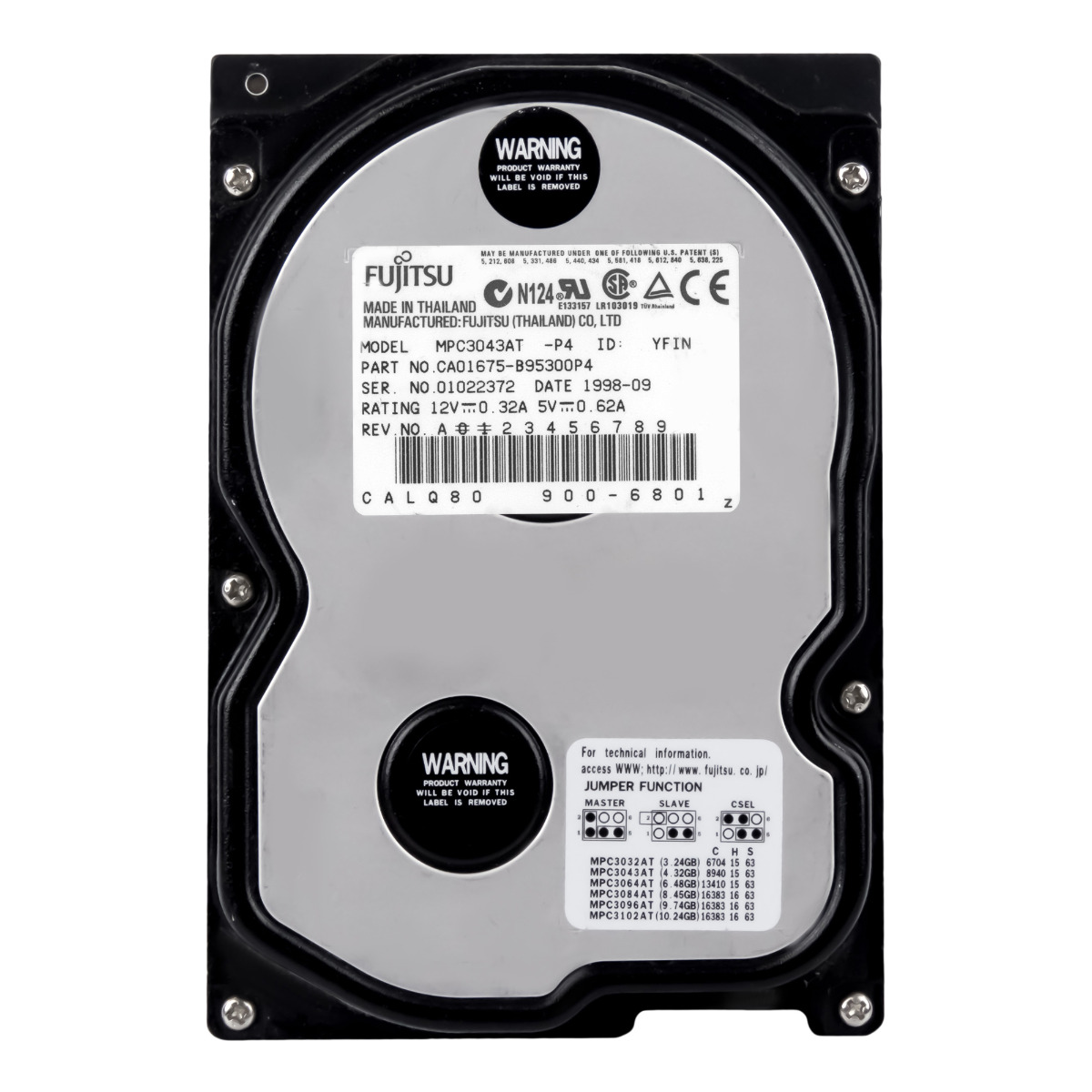 Fujitsu 4.32GB 5.4K Ata 3.5'' MPC3043AT