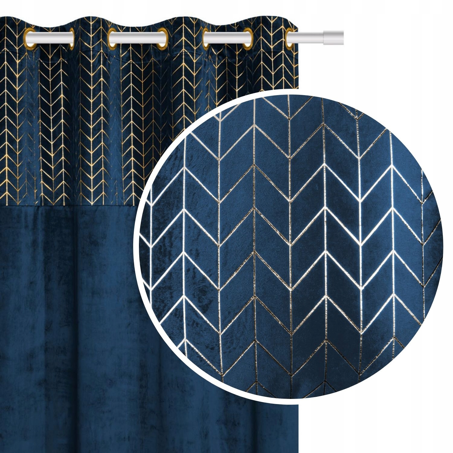 

Zasłona Welurowa 140x250 Velvet Nord Granatowa