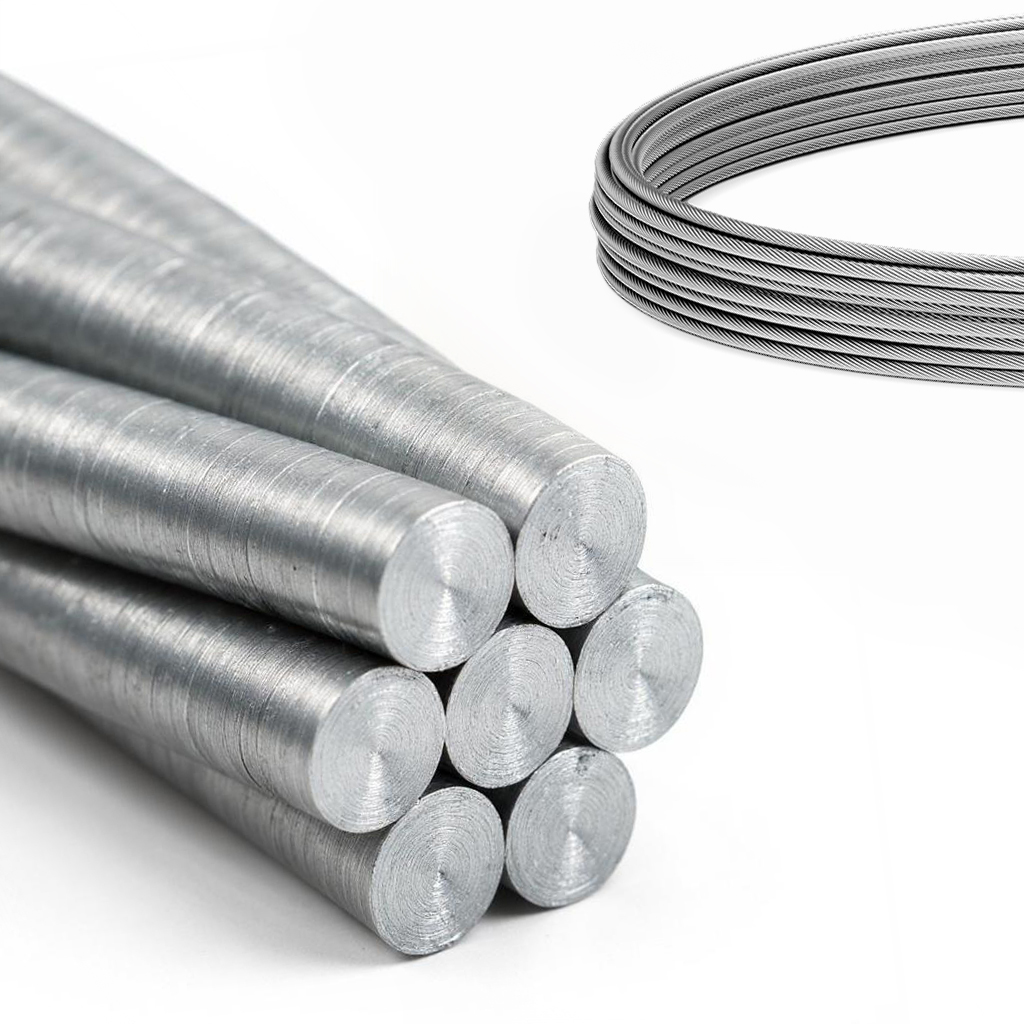 Ocelové lanko 1 mm 1x7 Oc pozink 5000 m pevné kovové