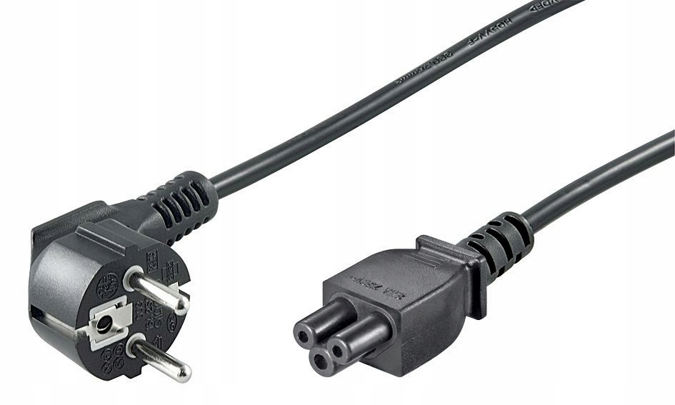 Kabel Zasilający MicroConnect CEE 7/7 - C5 0,5m Kątowy Czarny