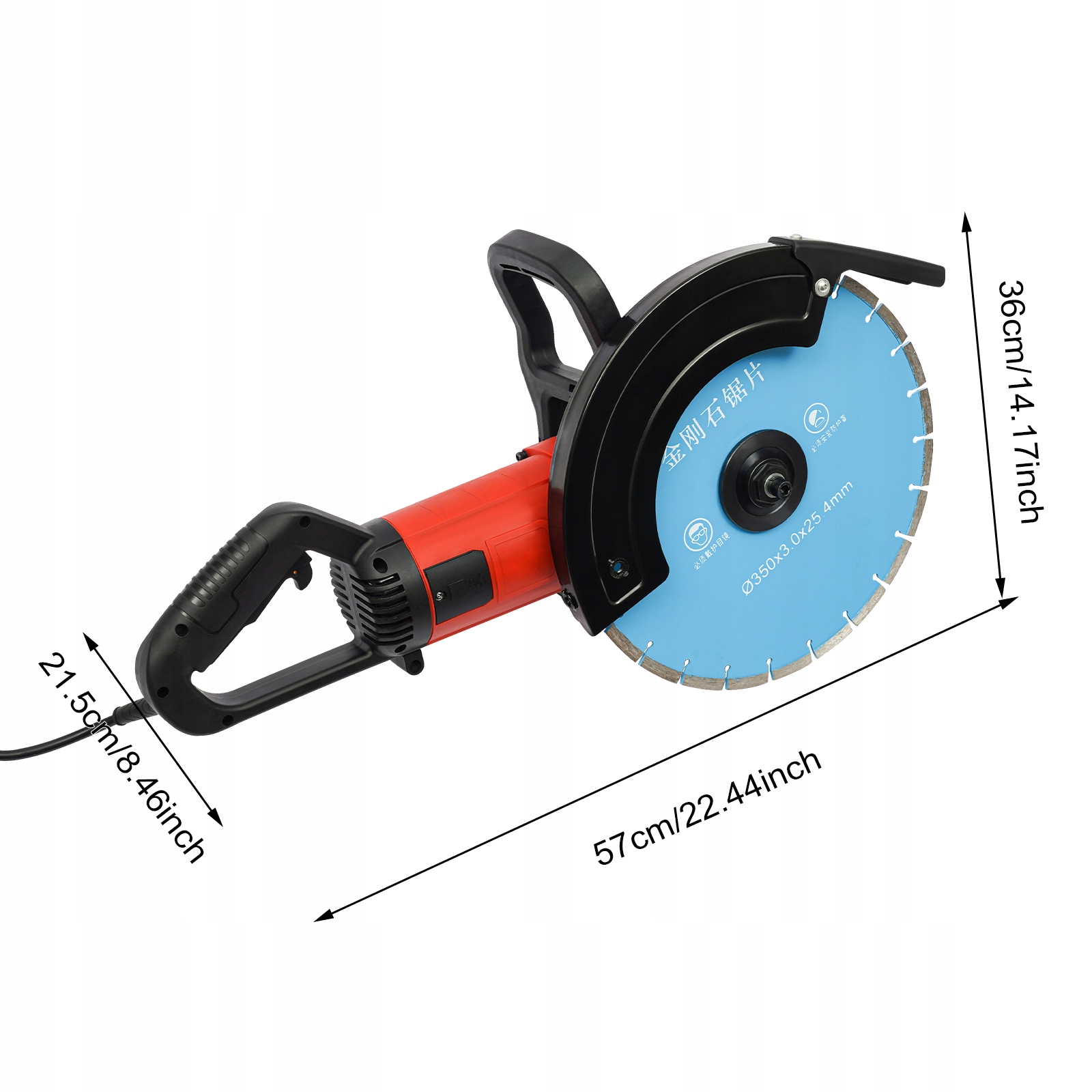 3,5KW ELEKTRYCZNY PRZECINAK DO ROWKÓW PRZECINARKA DO ROWKÓW ŚCIENNYCH 350MM Maksymalna moc 3500 W