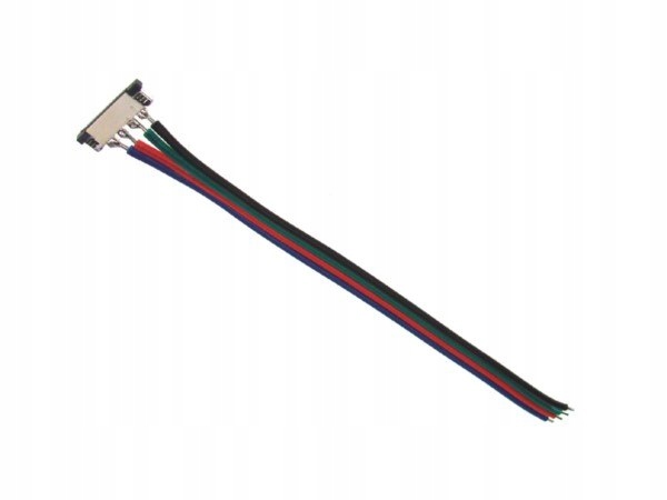 ZŁĄCZKA LED 10MM RGB NA KABLU JEDNOSTRONNA 12CM OP