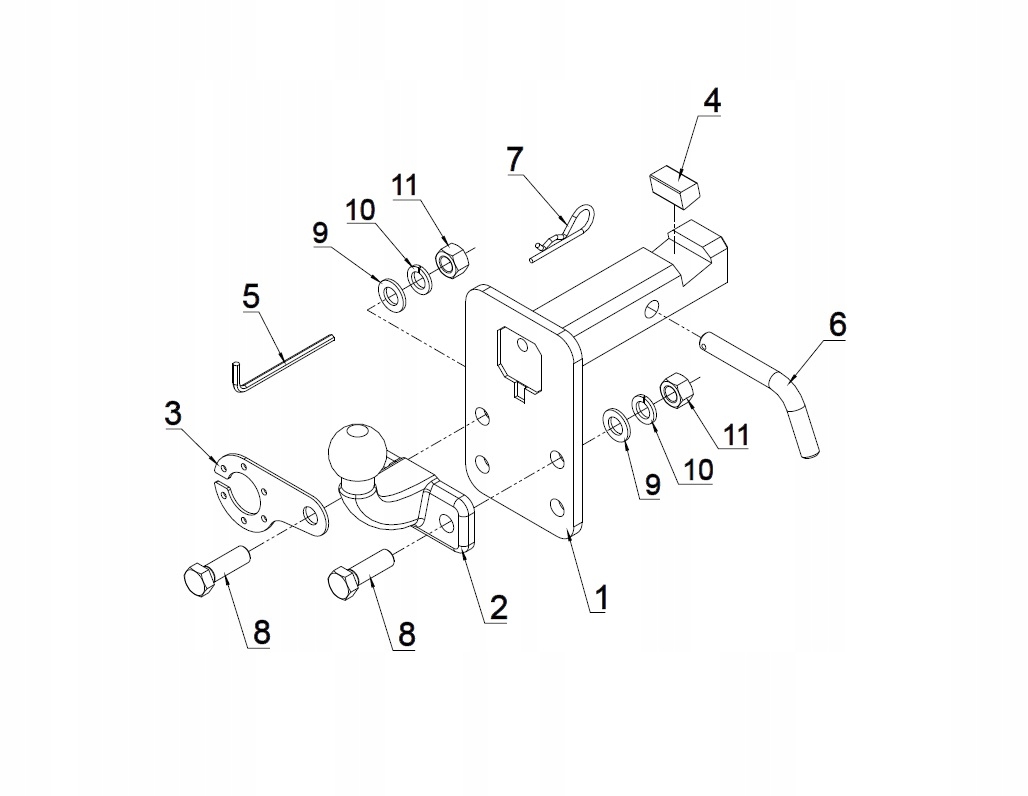 HAK HOLOWNICZY ADAPTER USA MERCEDES ML ML-KLASA Producent Auto-hak