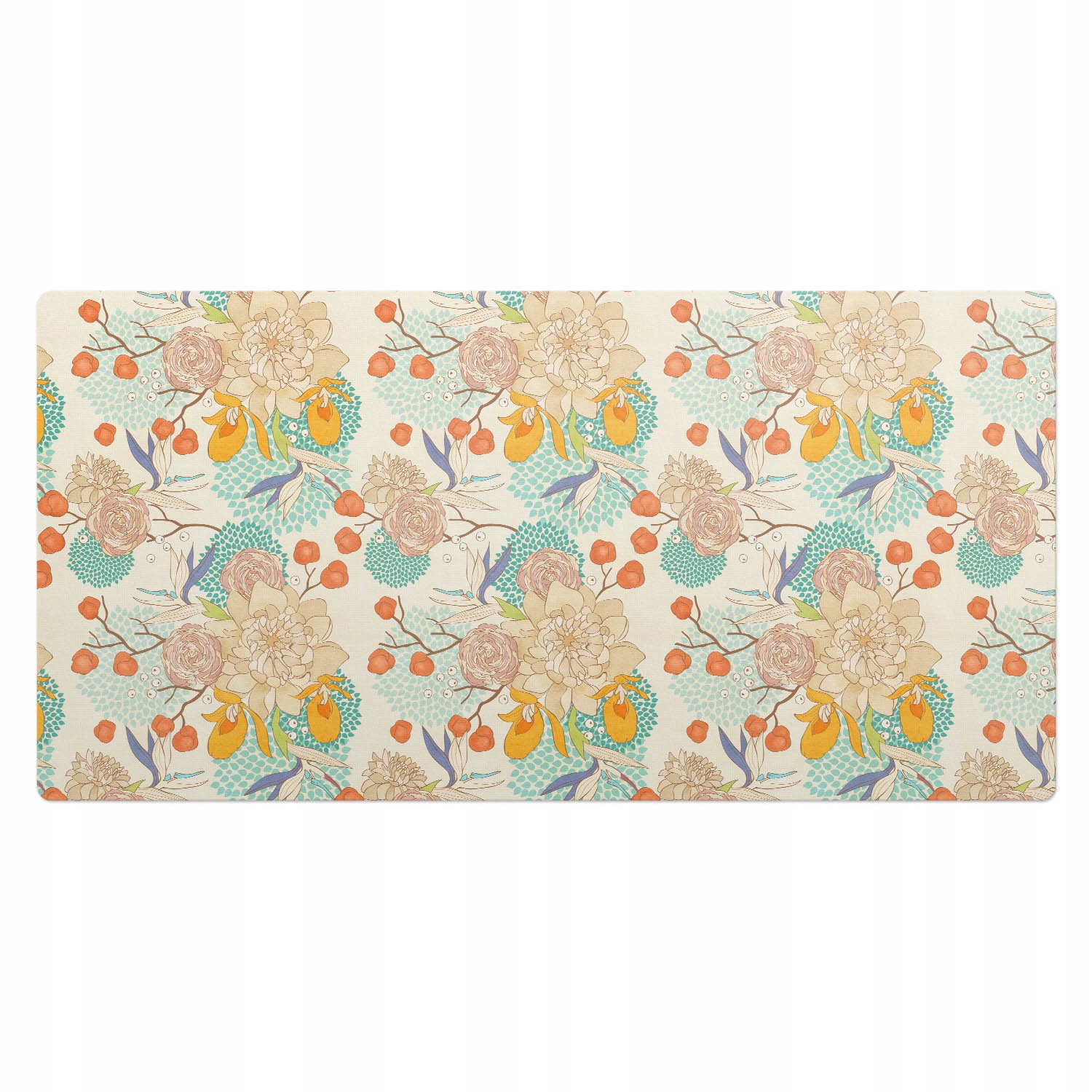 Ochranná podložka na stůl s motivem Květinový design v retro stylu 100 x 50 cm