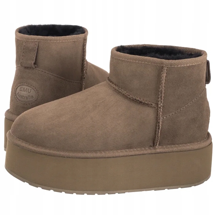 Boty Emu Australia Stinger Micro Flatform Coriander W13082 Hnědé
