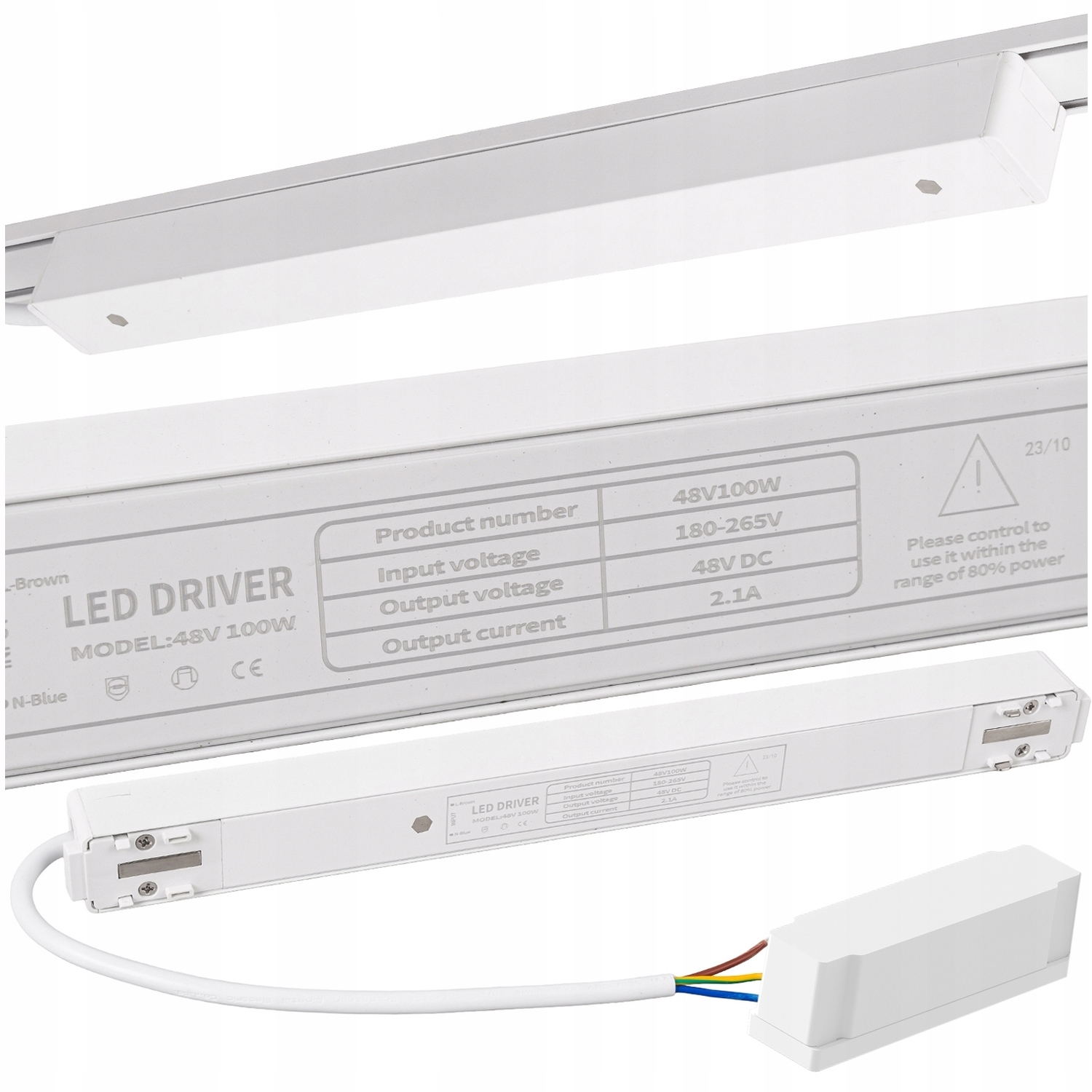 Zasilacz do szynoprzewodu magnetycznego 100W na szynę magnetyczną Biały