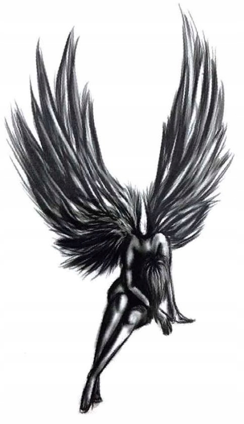 TATUAŻ tymczasowy KOBIETA ze skrzydłami ANIOŁ M143