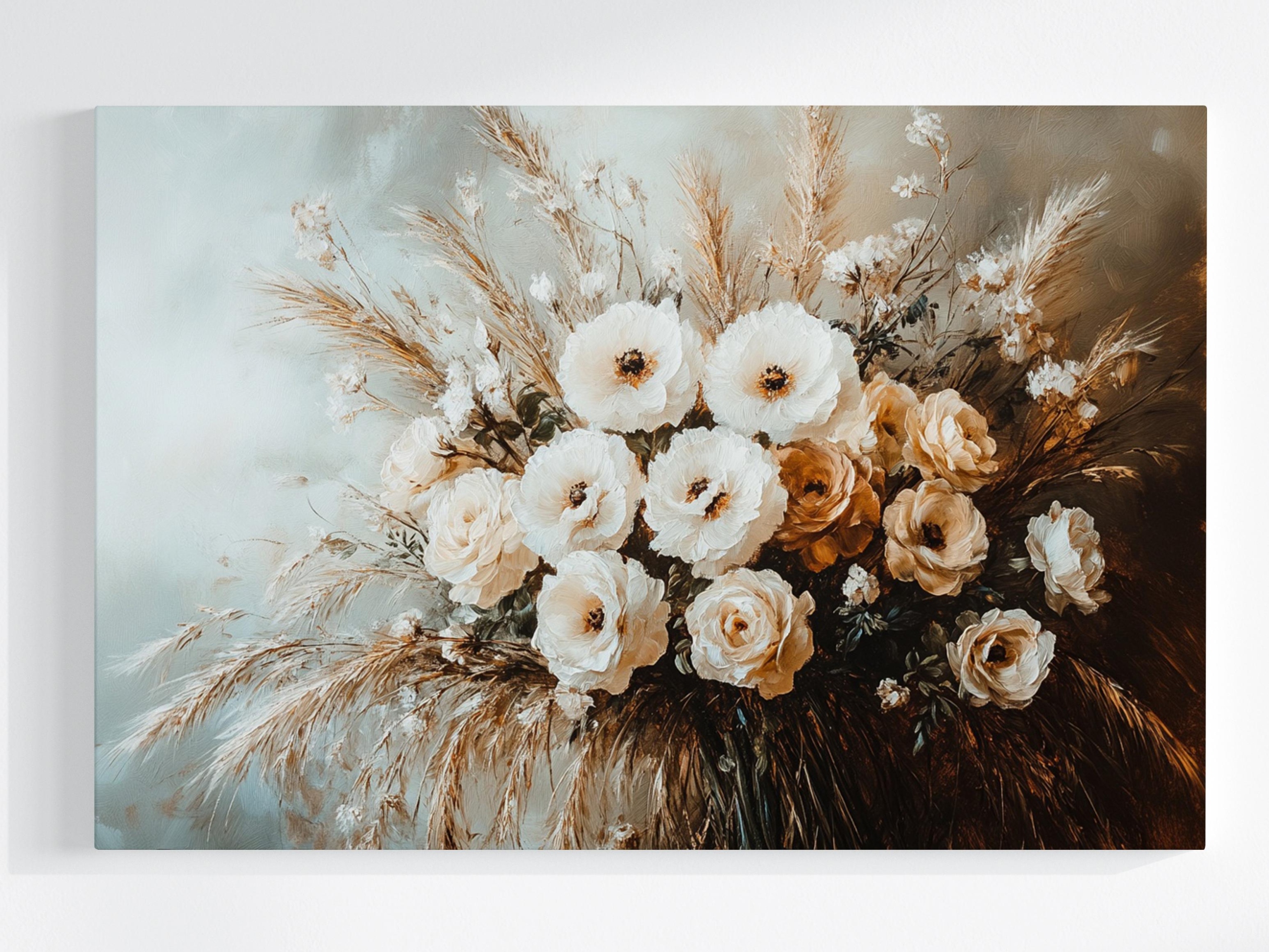 Obraz Na Plátně Canvas Dekorace Kytice Květiny Tráva Obiloviny Růže 120x80