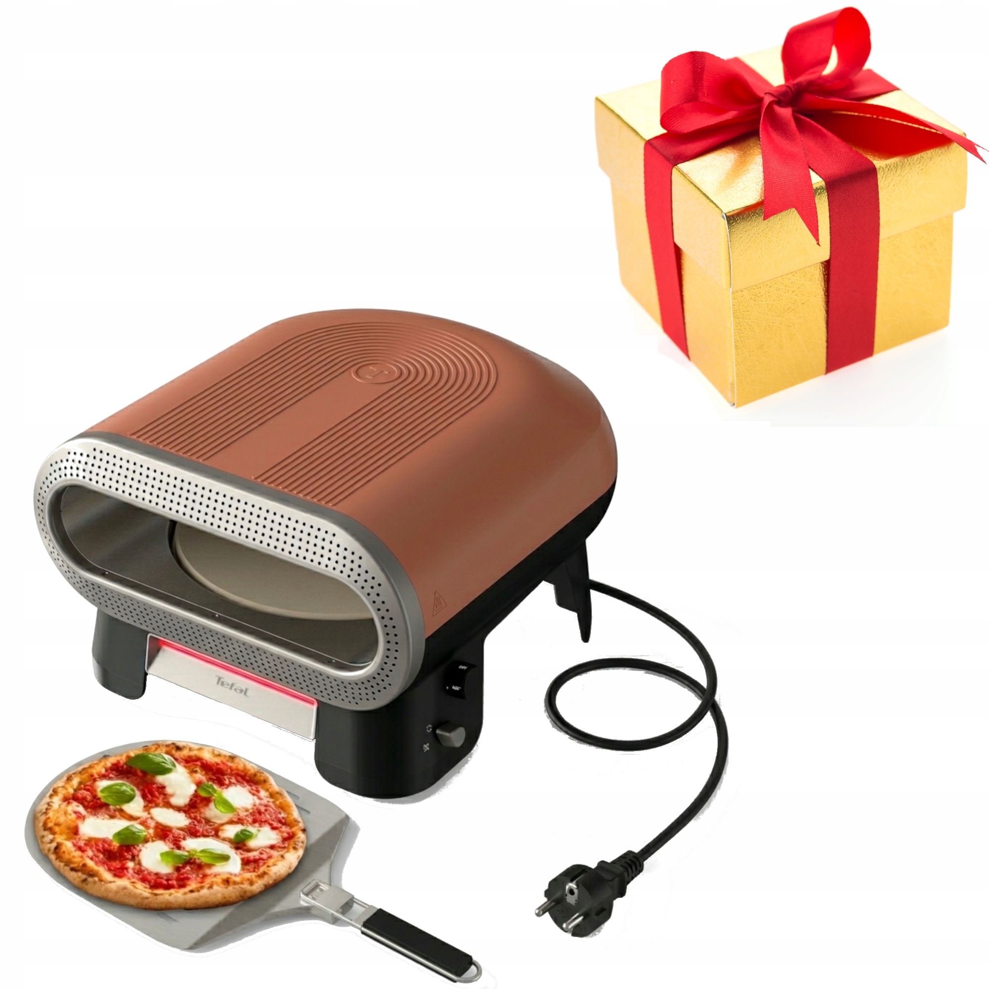 Piec do pizzy elektryczny Tefal Pizza Pronto JM600TE0 obrotowy kamień 2600W