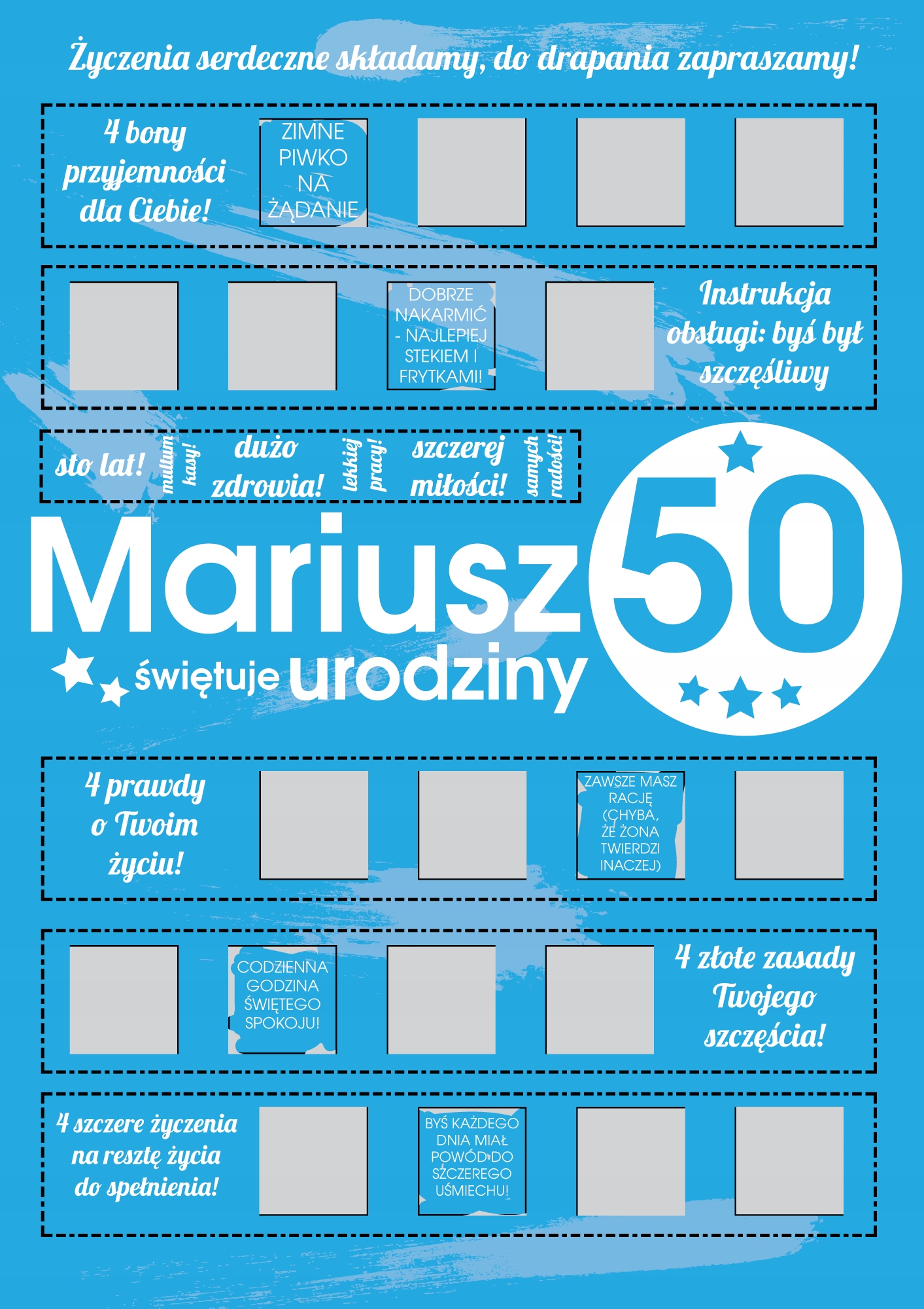 

Urodziny Kartka Zdrapka śmieszna 30 40 50