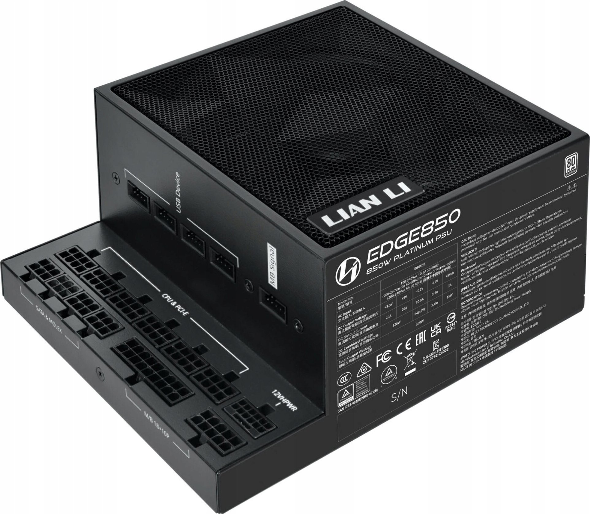 Lian Li Lian Li Edge EG0850 80 Plus Platinum Netzteil, PCIe 5.1, Atx 3.1