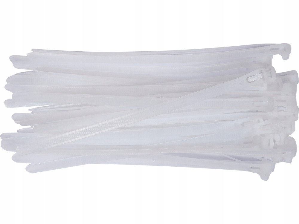 Yato Opaski Plastikowe Zaciskowe Rozpinane Białe 7,6X200mm 50szt. Trytytki