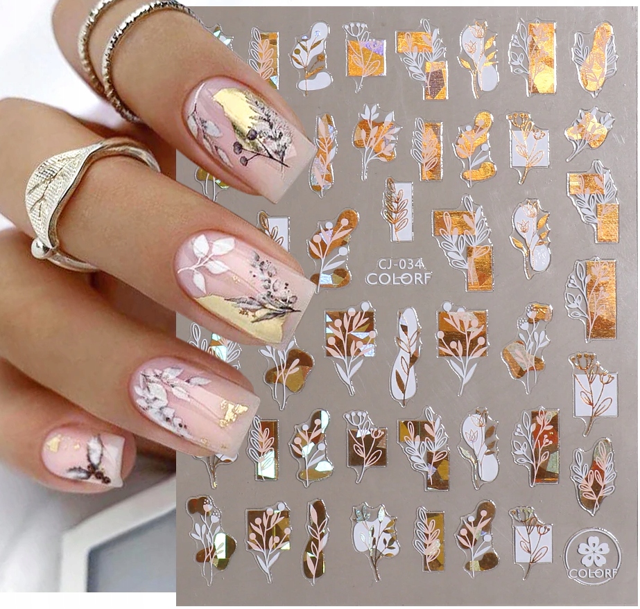 NAKLEJKI NA PAZNOKCIE SAMOPRZYLEPNE ZŁOTE CJ-034