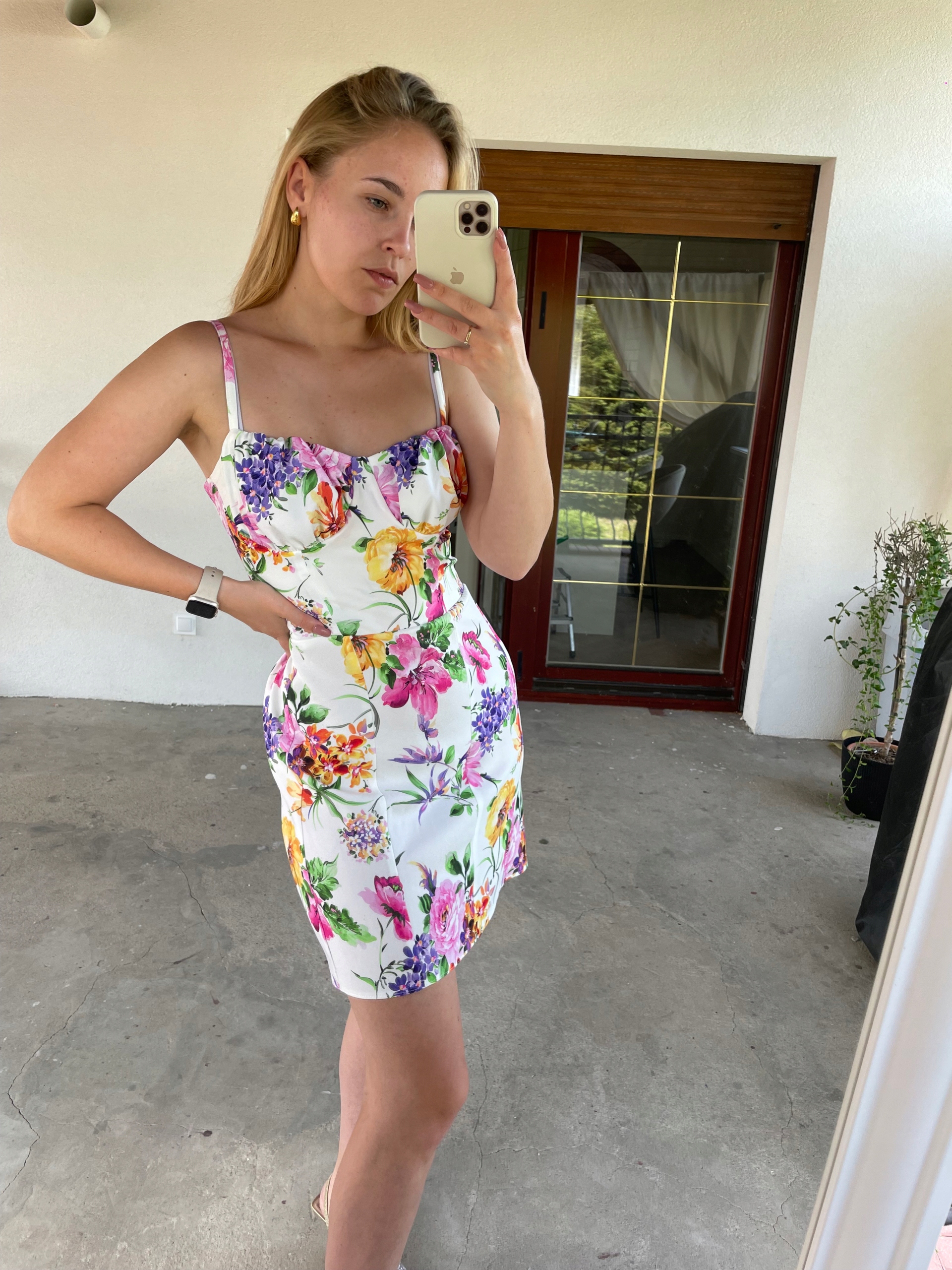 Šaty S Ramínky Raquel Mini Květinová