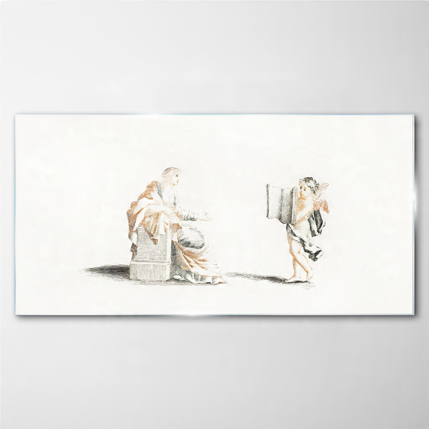 

Obraz szklany na ścianę Anioły vintage 100x50 cm