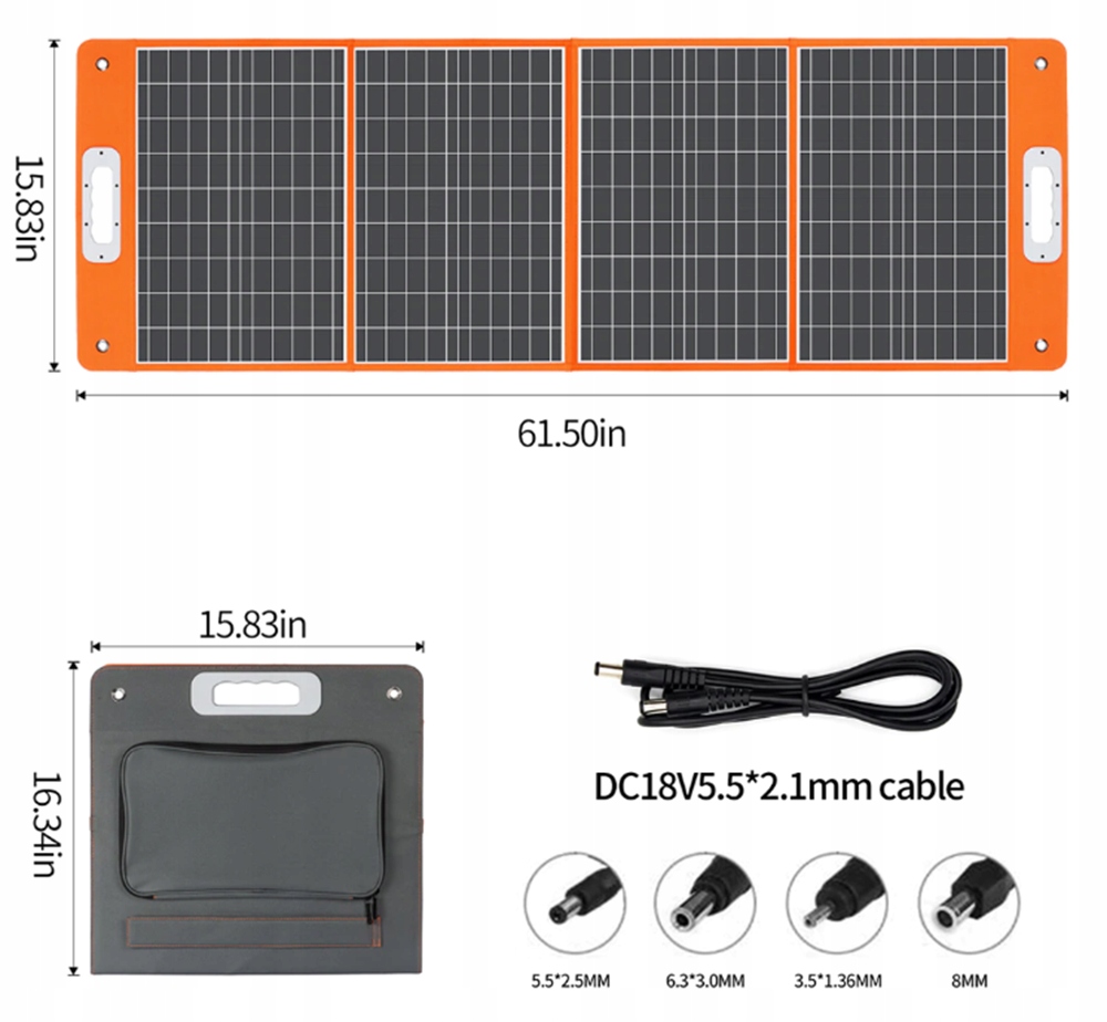 ŁADOWARKA SŁONECZNA PANEL SOLARNY 18V/100W Marka bez marki
