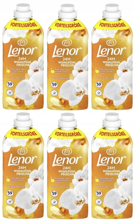 Lenor Płyn Do Płukania Gold Vanilla&Orchid Zestaw 6 x 1230ml= 7.38L